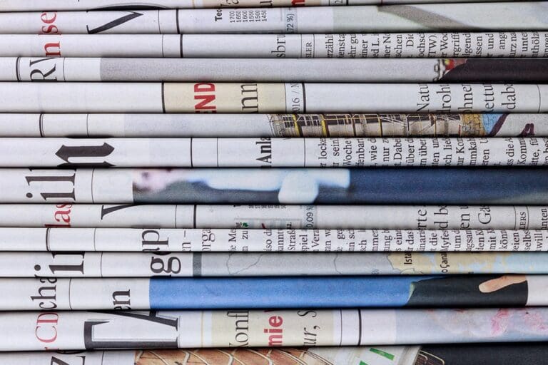 Stack of newspapers
