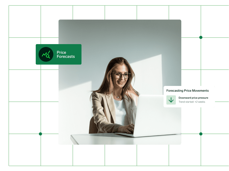 A business woman in glasses focused on her laptop screen