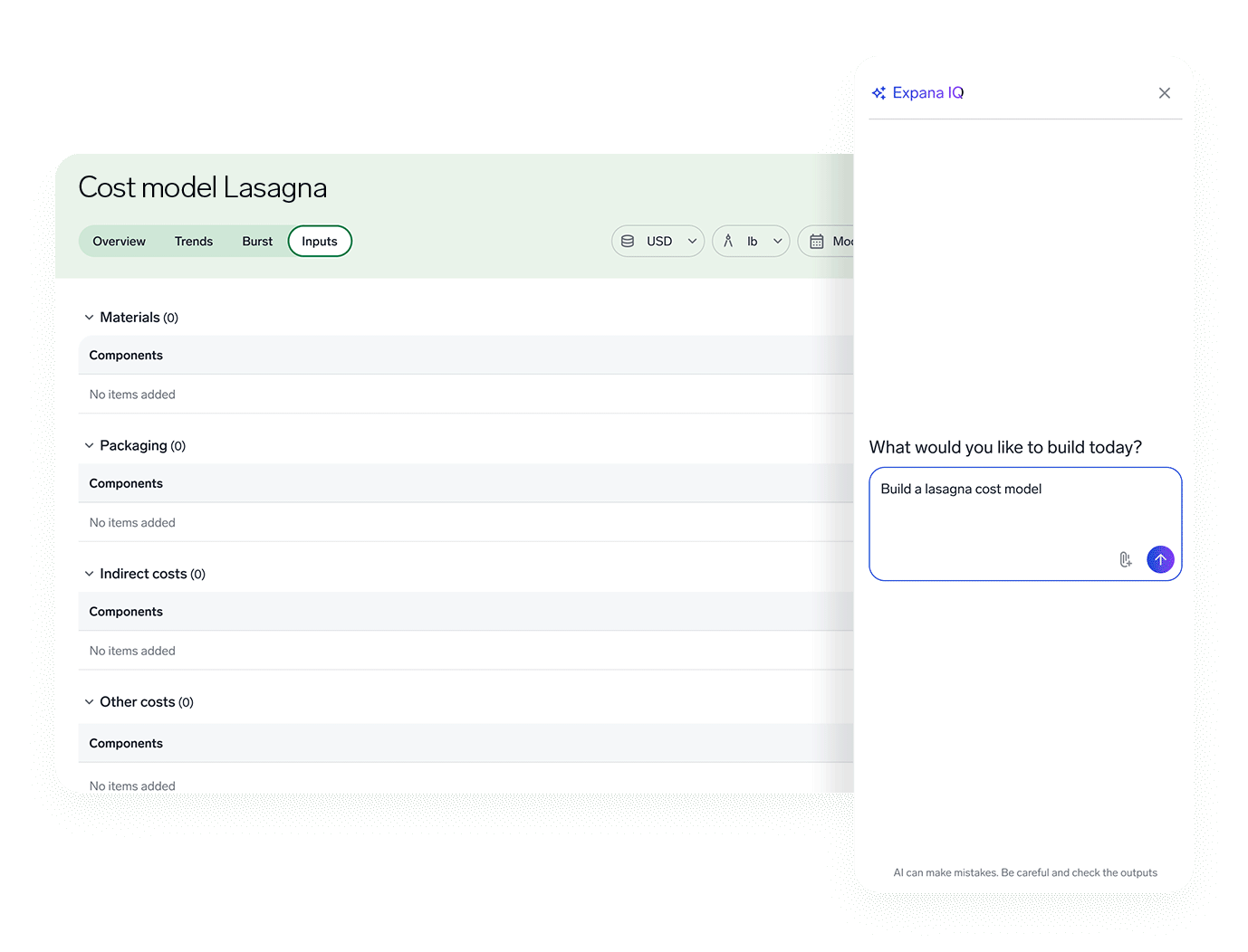 Expana IQ AI-powered cost model builder animation